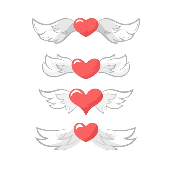 Valentine's day heart wings — Stock Vector